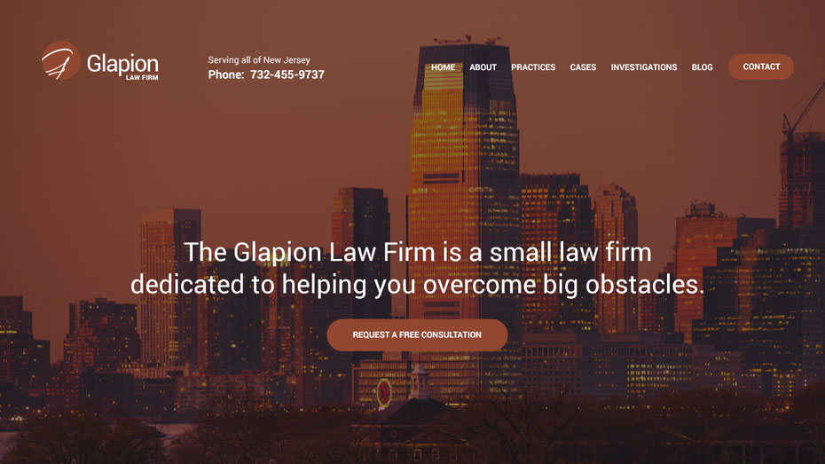 Website der Anwaltskanzlei Glapion
