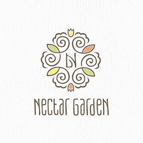 Beispiel für radiale Balance - Logo für Nectar Garden